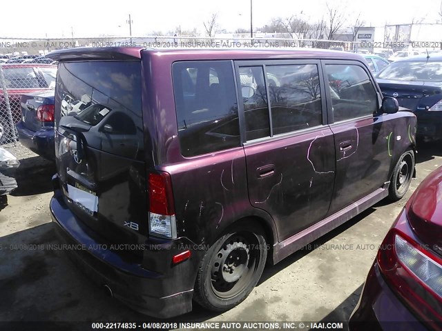 JTLKT334754024199 - 2005 TOYOTA SCION XB PURPLE photo 4