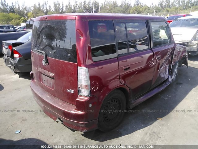 JTLKT324264112743 - 2006 TOYOTA SCION XB წითელი ფოტო 4