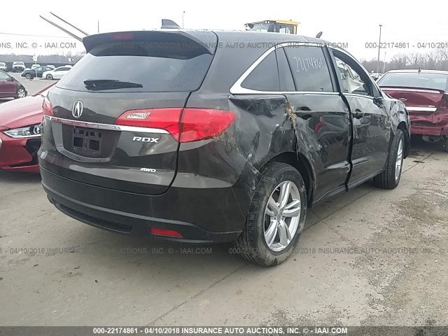 5J8TB4H51FL004257 - 2015 ACURA RDX TECHNOLOGY BROWN photo 4