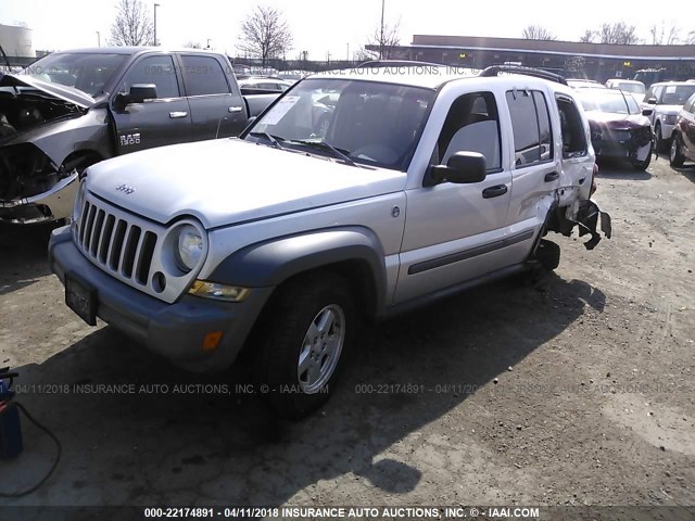 1J4GL48K95W601327 - 2005 JEEP LIBERTY SPORT 银色 照片 2