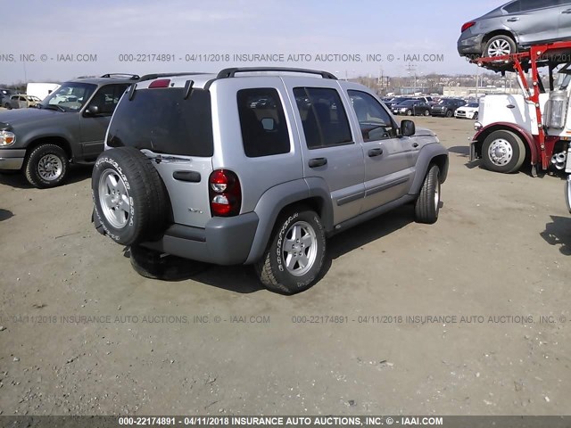 1J4GL48K95W601327 - 2005 JEEP LIBERTY SPORT SILVER photo 4