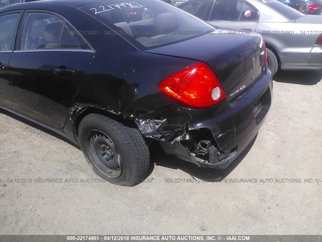 1G2ZF57B084170250 - 2008 PONTIAC G6 VALUE LEADER/BASE BLACK photo 6