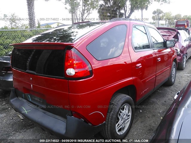 3G7DA03E74S589602 - 2004 PONTIAC AZTEK RED photo 4