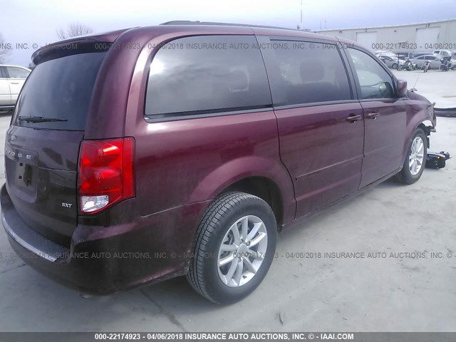 2C4RDGCG6GR400657 - 2016 DODGE GRAND CARAVAN SXT MAROON photo 4