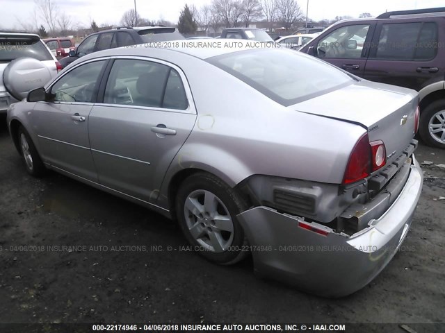 1G1ZG57B38F222671 - 2008 CHEVROLET MALIBU LS SILVER photo 3
