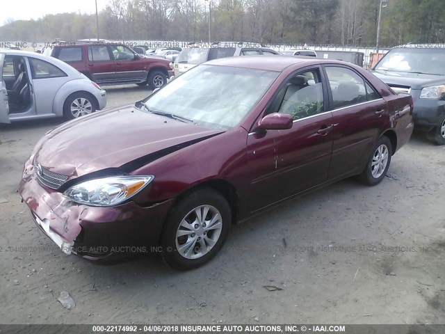 4T1BF30K54U064376 - 2004 TOYOTA CAMRY LE/XLE/SE BURGUNDY photo 2