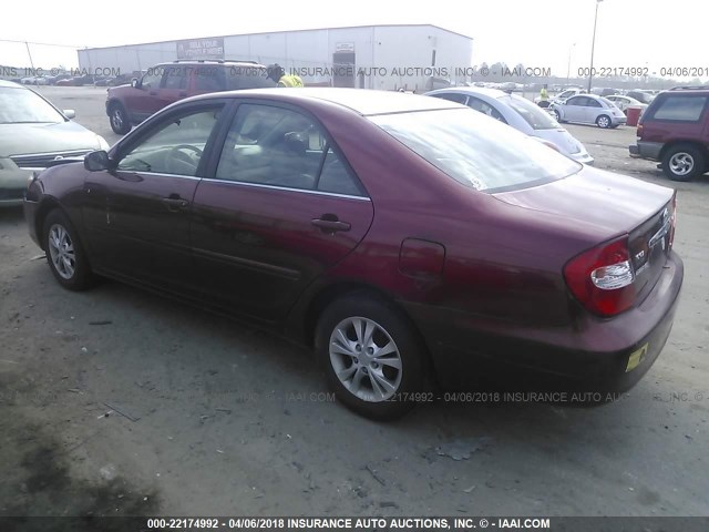 4T1BF30K54U064376 - 2004 TOYOTA CAMRY LE/XLE/SE BURGUNDY photo 3