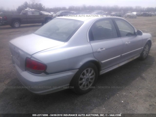 KMHWF35H84A085934 - 2004 HYUNDAI SONATA GLS/LX SILVER photo 4