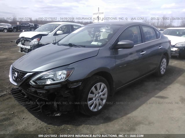 3N1AB7AP5GY223561 - 2016 NISSAN SENTRA S/SV/SR/SL GRAY photo 2