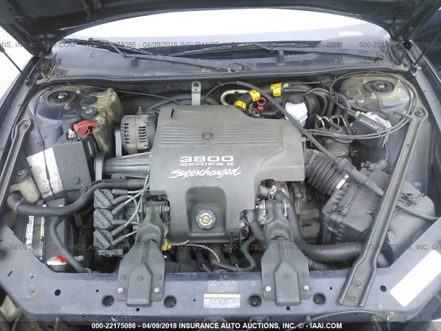 2G4WF551121268081 - 2002 BUICK REGAL GS Dark Blue photo 10