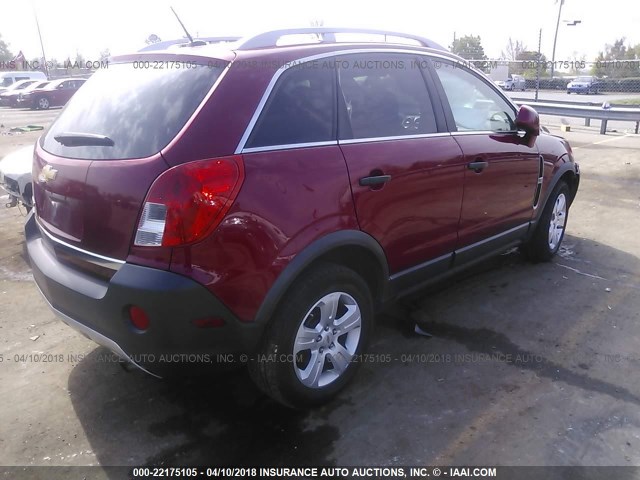 3GNAL2EKXES511966 - 2014 CHEVROLET CAPTIVA LS RED photo 4