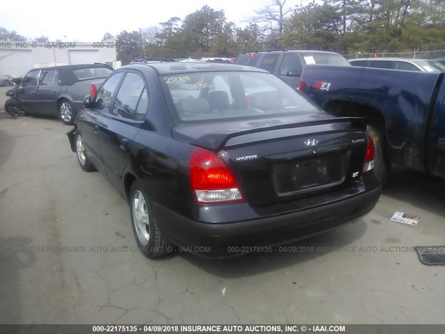 KMHDN45D33U701792 - 2003 HYUNDAI ELANTRA GLS/GT BLACK photo 3