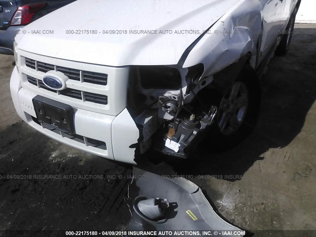 1FMCU49329KA10077 - 2009 FORD ESCAPE HYBRID WHITE photo 6