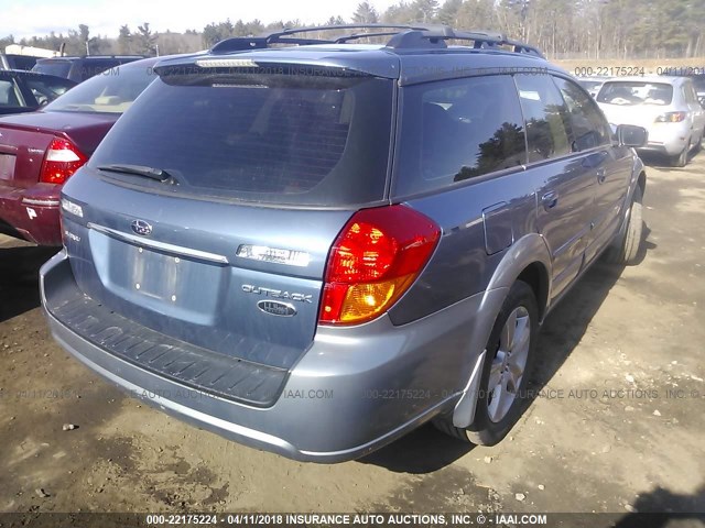 4S4BP86C274338020 - 2007 SUBARU LEGACY OUTBACK 3.0R LL BEAN BLUE photo 4