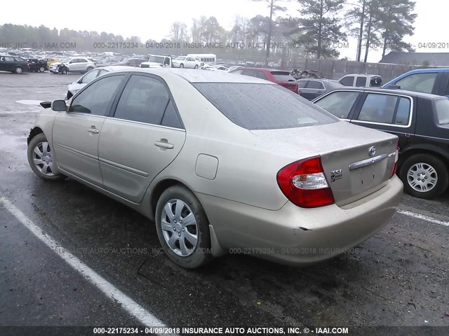 4T1BE32K83U778209 - 2003 TOYOTA CAMRY LE/XLE/SE 金色 照片 3