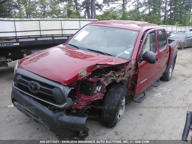 5TFJX4GNXFX038411 - 2015 TOYOTA TACOMA DOUBLE CAB PRERUNNER RED photo 2