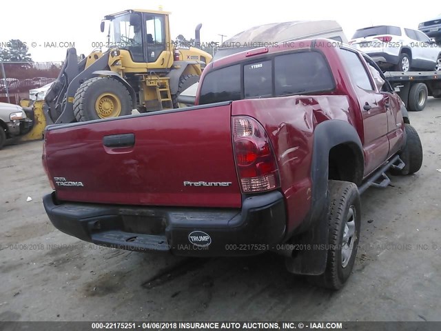 5TFJX4GNXFX038411 - 2015 TOYOTA TACOMA DOUBLE CAB PRERUNNER RED photo 4