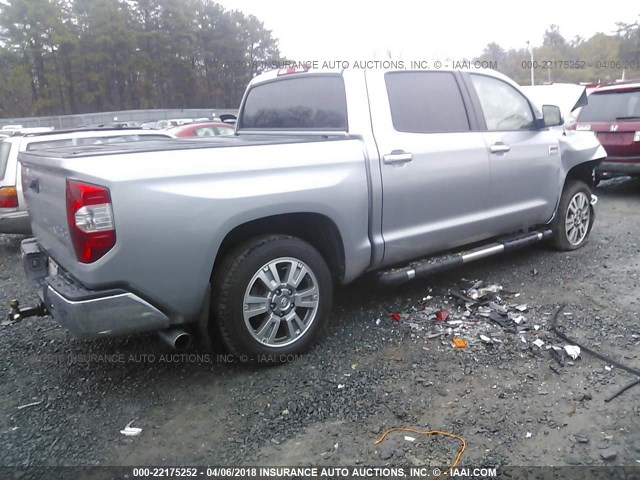 5TFAY5F11EX340783 - 2014 TOYOTA TUNDRA CREWMAX PLATINUM Gümüş foto 4