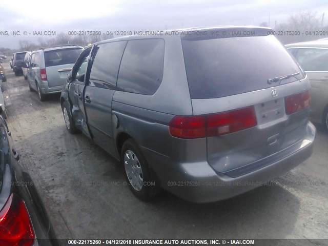 2HKRL1852YH557334 - 2000 HONDA ODYSSEY LX BLUE photo 3