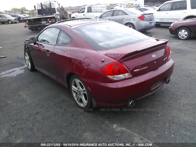 KMHHN65F06U229022 - 2006 HYUNDAI TIBURON GT/SE/GT LIMITED RED photo 3