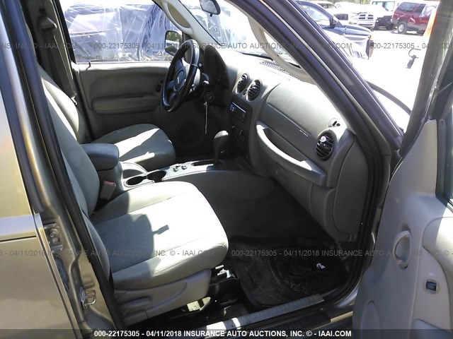 1J4GL48K36W217965 - 2006 JEEP LIBERTY SPORT 香槟色 照片 5