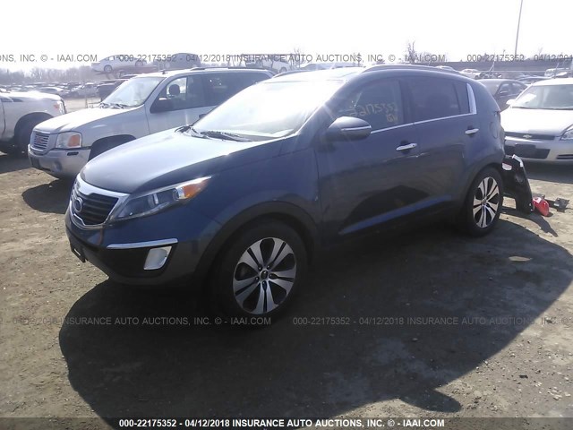 KNDPC3A26B7100816 - 2011 KIA SPORTAGE EX/SX BLUE photo 2