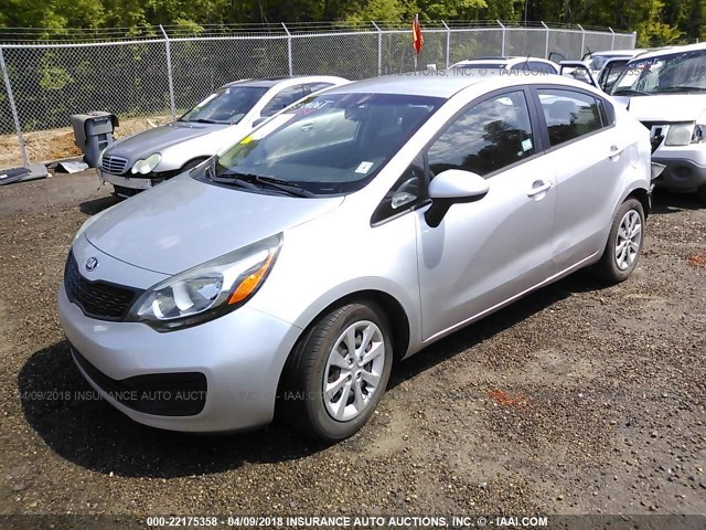 KNADM4A37D6181992 - 2013 KIA RIO LX SILVER photo 2