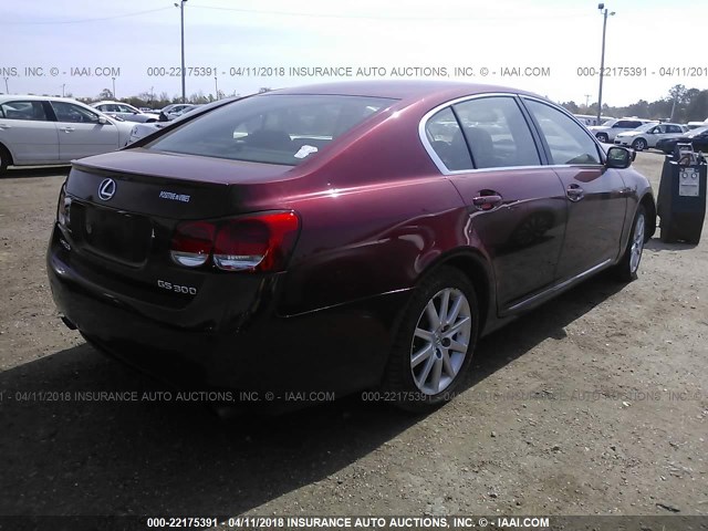 JTHCH96S960015364 - 2006 LEXUS GS GENERATION 200 300 RED photo 4