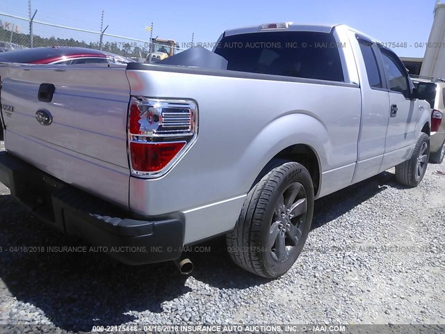 1FTEX1CW4AFC17220 - 2010 FORD F150 SUPER CAB SILVER photo 4