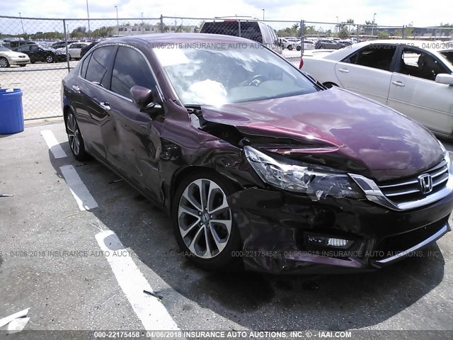 1HGCR2F57EA064136 - 2014 HONDA ACCORD SPORT RED photo 6