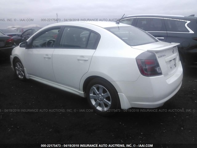 3N1AB6AP0CL620760 - 2012 NISSAN SENTRA 2.0/2.0S/SR/2.0SL WHITE photo 3