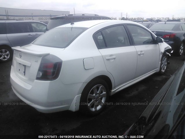 3N1AB6AP0CL620760 - 2012 NISSAN SENTRA 2.0/2.0S/SR/2.0SL WHITE photo 4