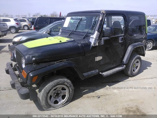 1J4FA49S7YP707354 - 2000 JEEP WRANGLER / TJ SPORT BLACK photo 2