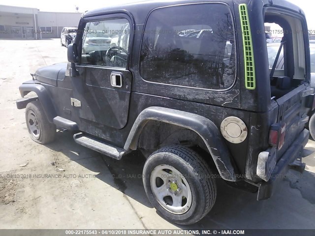 1J4FA49S7YP707354 - 2000 JEEP WRANGLER / TJ SPORT BLACK photo 3