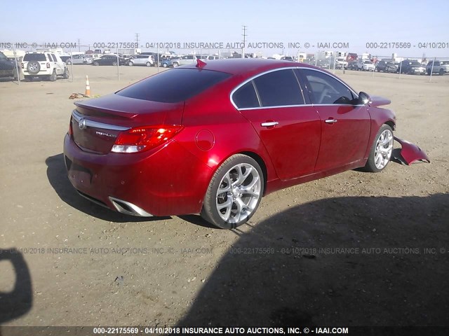 2G4GV5GV7D9191518 - 2013 BUICK REGAL GS RED photo 4