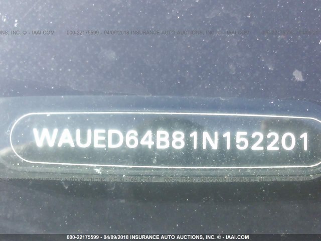 WAUED64B81N152201 - 2001 AUDI A6 2.7T QUATTRO BLACK photo 9