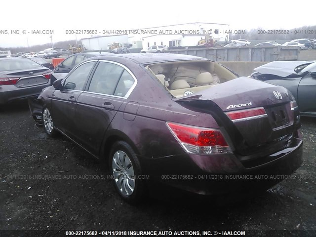 1HGCP2F34BA055717 - 2011 HONDA ACCORD LX RED photo 3