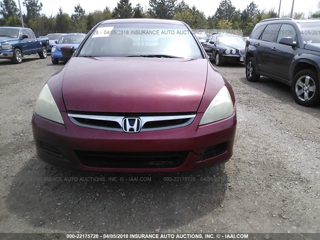 1HGCM66527A080902 - 2007 HONDA ACCORD EX RED photo 6