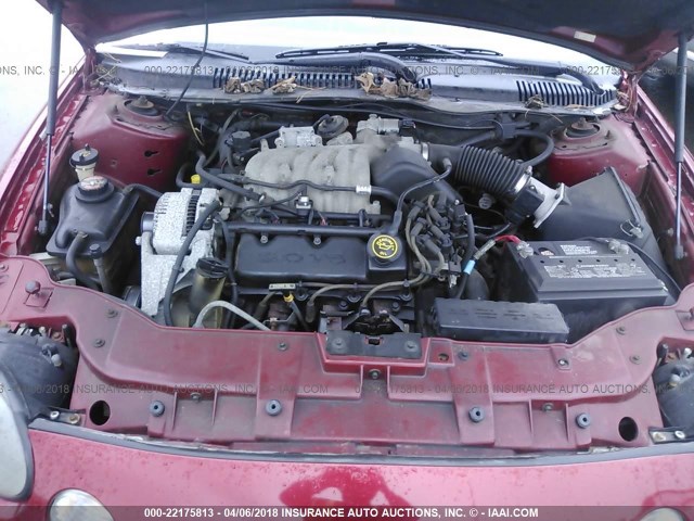 1FAFP52U2XG301590 - 1999 FORD TAURUS LX RED photo 10