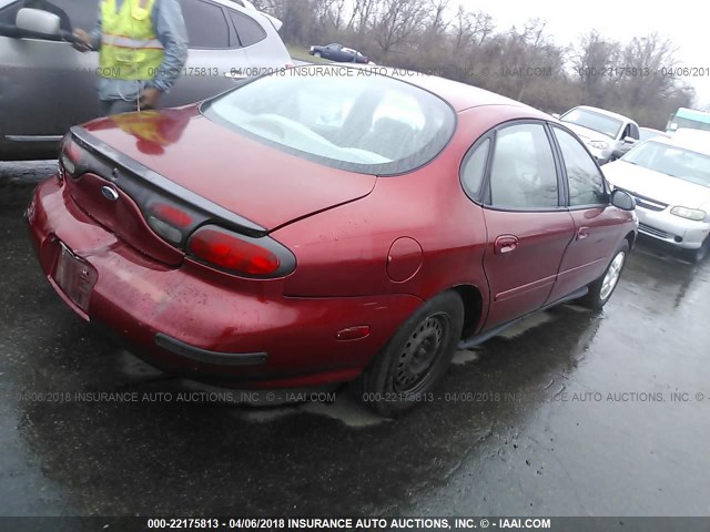 1FAFP52U2XG301590 - 1999 FORD TAURUS LX RED photo 4