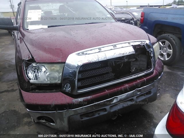 5TFRU54198X009925 - 2008 TOYOTA TUNDRA DOUBLE CAB/DOUBLE CAB SR5 MAROON photo 6