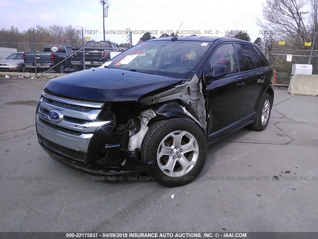 2FMDK3J97DBC59191 - 2013 FORD EDGE SEL BLACK photo 2