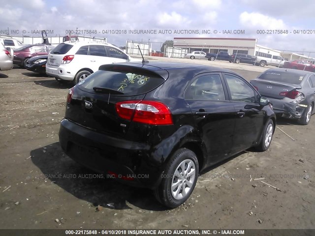 KNADM5A33D6194678 - 2013 KIA RIO LX BLACK photo 4