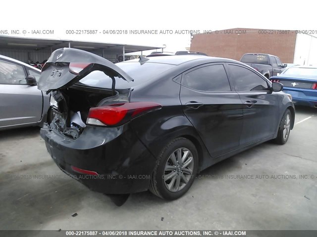 KMHDH4AE6EU085918 - 2014 HYUNDAI ELANTRA SE/SPORT/LIMITED BLACK photo 4