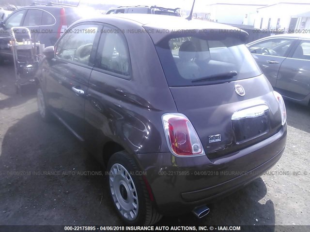 3C3CFFAR2FT582100 - 2015 FIAT 500 POP BROWN photo 3