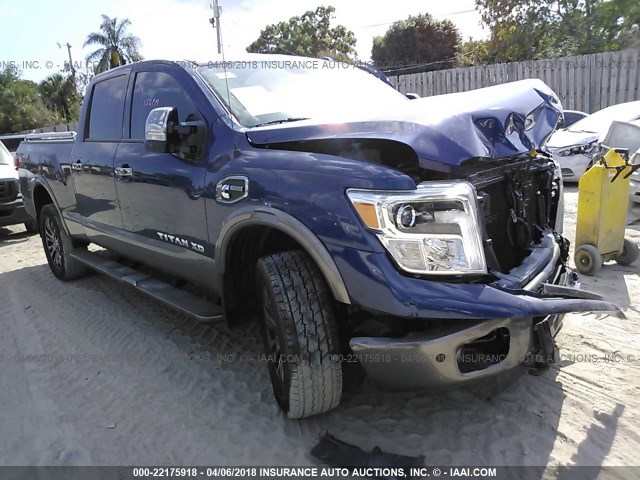 1N6BA1F40HN571022 - 2017 NISSAN TITAN XD SL/PRO-4X/PLAT RESERVE BLUE photo 1