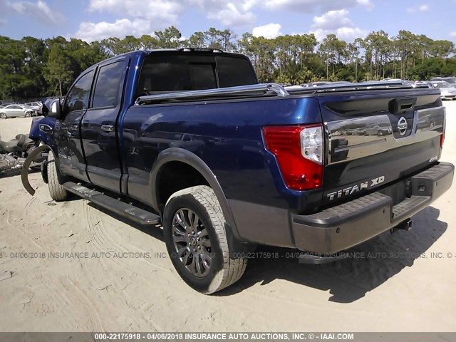 1N6BA1F40HN571022 - 2017 NISSAN TITAN XD SL/PRO-4X/PLAT RESERVE BLUE photo 3