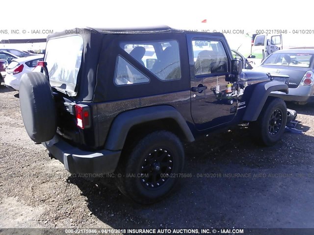 1C4AJWAG9DL531590 - 2013 JEEP WRANGLER SPORT BLUE photo 4