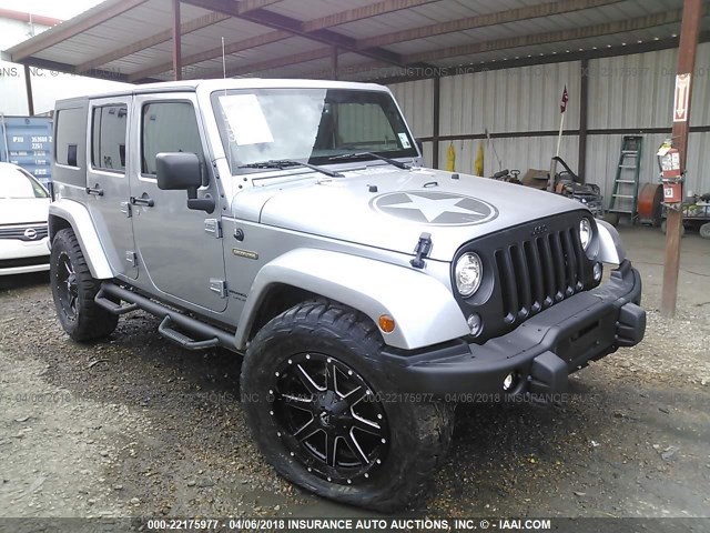 1C4BJWDG5JL852165 - 2018 JEEP WRANGLER UNLIMITE SPORT SILVER photo 1