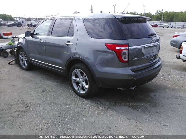 1FM5K8F89EGC48821 - 2014 FORD EXPLORER LIMITED 灰色 照片 3